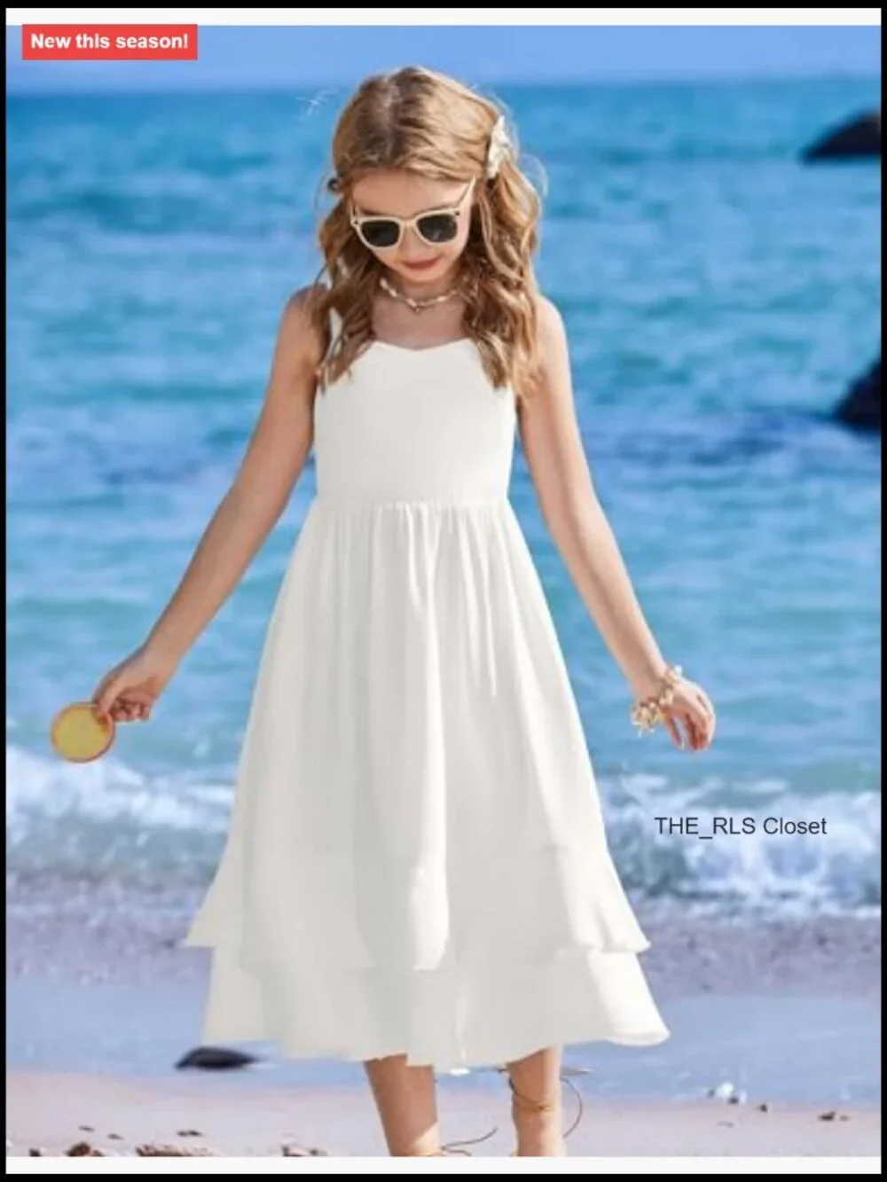 Girls Cami Summer Dress Casual Sleeveless Sundress with Pockets for 5-14 Y